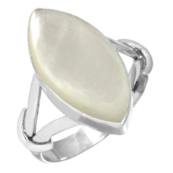 925 Sterling Silver Women Jewelry Natural Mother Of Pearl Ring