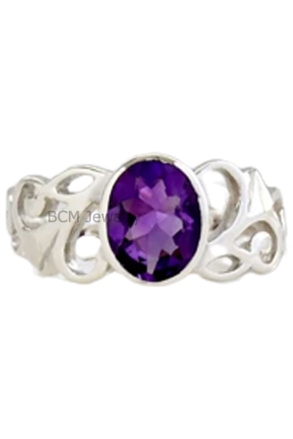 925 Sterling Silver Ring For Womens, Genuine Amethyst Ring Gemstone Unique Handcrafted Ring For Her
