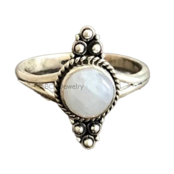 925 Sterling Silver Ring For Womens, Genuine Moonstone Ring Gemstone Unique Handcrafted Ring For Her