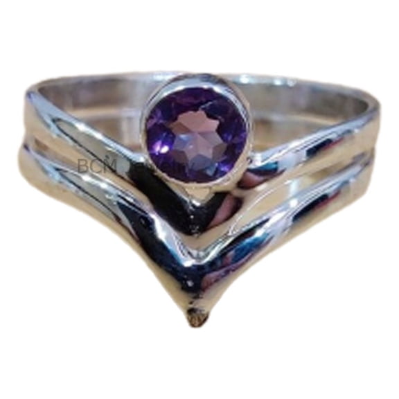 925 Sterling Silver Ring For Womens, Natural Amethyst Ring Gemstone Unique Handcrafted Ring For Her