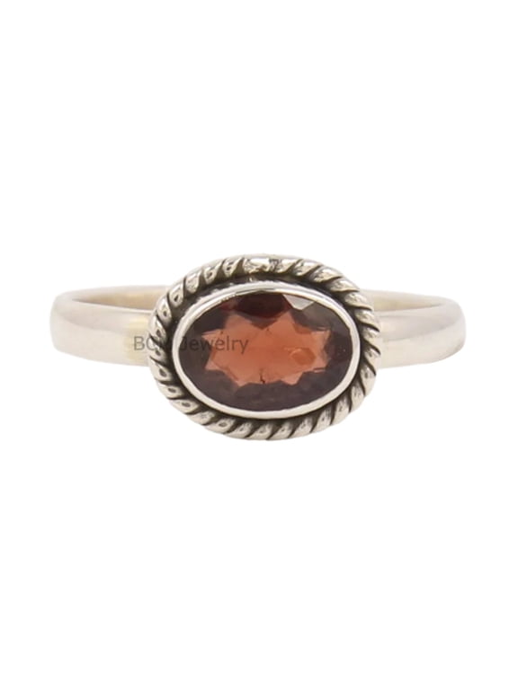 925 Sterling Silver Ring For Womens, Natural Garnet Ring Gemstone Unique Handcrafted Ring For Her