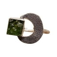 thumbnail image 1 of 925 Sterling Silver Ring For Womens, Natural Moldavite Ring Gemstone Unique Handcrafted Ring For Her, 1 of 6