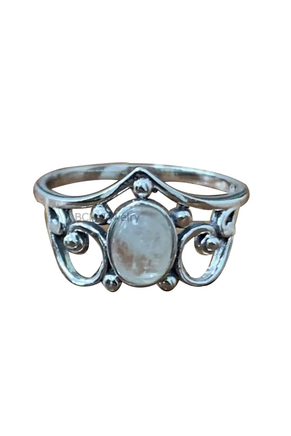 925 Sterling Silver Ring For Womens, Natural Moonstone Ring Gemstone Unique Handcrafted Ring For Her