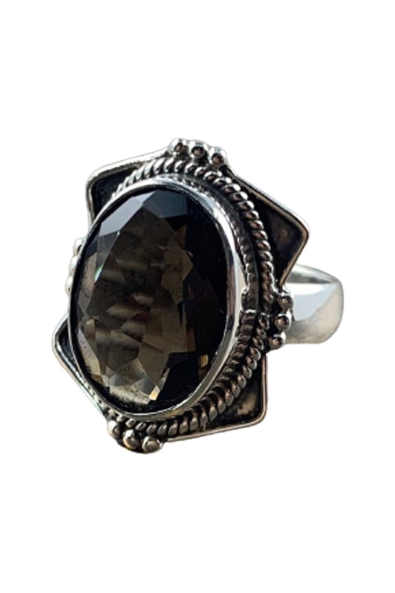 925 Sterling Silver Ring For Womens, Smoky Quartz Ring Gemstone Unique Handcrafted Ring For Her