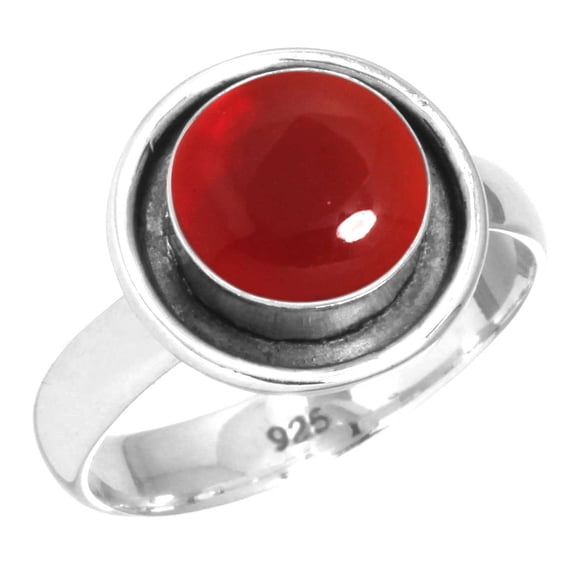 925 Sterling Silver Ring Garnet Quartz Handmade Jewelry