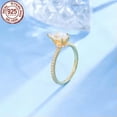 thumbnail image 1 of 925 Sterling Silver Ring Gold Plated S925 Marquise Cut Women Wedding Engagement, 1 of 9