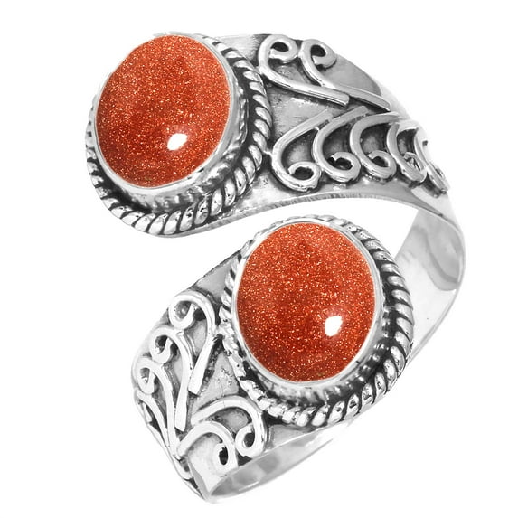 925 Sterling Silver Ring Gold Stone Handmade Jewelry