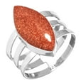 thumbnail image 1 of 925 Sterling Silver Ring Gold Stone Handmade Jewelry, 1 of 5