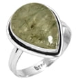 thumbnail image 1 of 925 Sterling Silver Ring Green Rutile Women Jewelry, 1 of 4