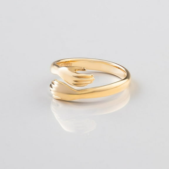 925 Sterling Silver Ring • Hug Ring • Stackable Ring • Minimalist Ring • Love Ring • Adjustable Ring • Gift for Women • Hugging Hand Ring