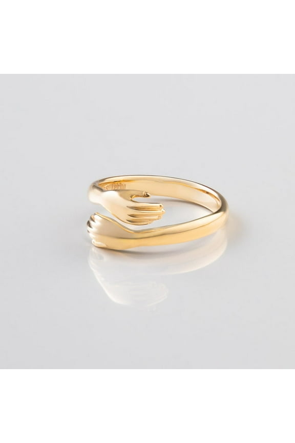 925 Sterling Silver Ring • Hug Ring • Stackable Ring • Minimalist Ring • Love Ring • Adjustable Ring • Gift for Women • Hugging Hand Ring