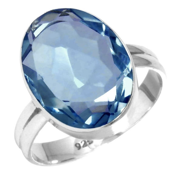 925 Sterling Silver Ring Iolite Quartz Handmade Jewelry
