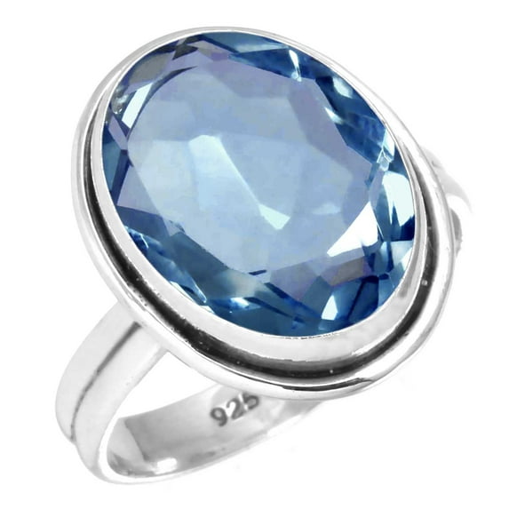 925 Sterling Silver Ring Iolite Quartz Handmade Jewelry