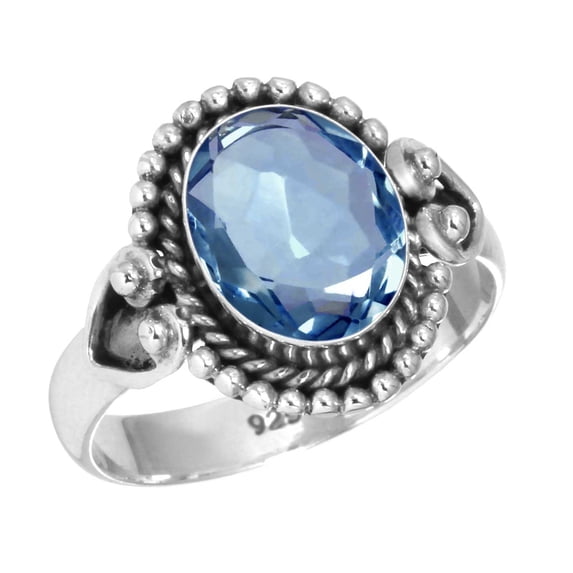 925 Sterling Silver Ring Iolite Quartz Handmade Jewelry