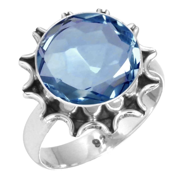 925 Sterling Silver Ring Iolite Quartz Handmade Jewelry