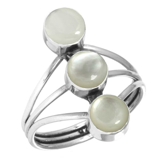 925 Sterling Silver Ring Mother Of Pearl Handmade Jewelry