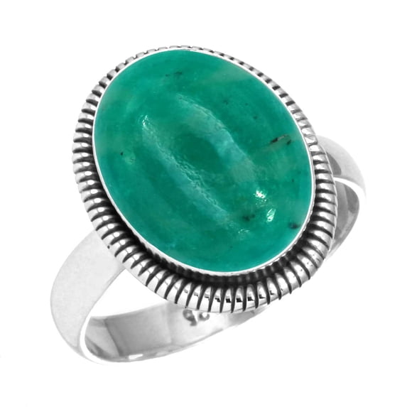 925 Sterling Silver Ring Natural Amazonite Handmade Jewelry