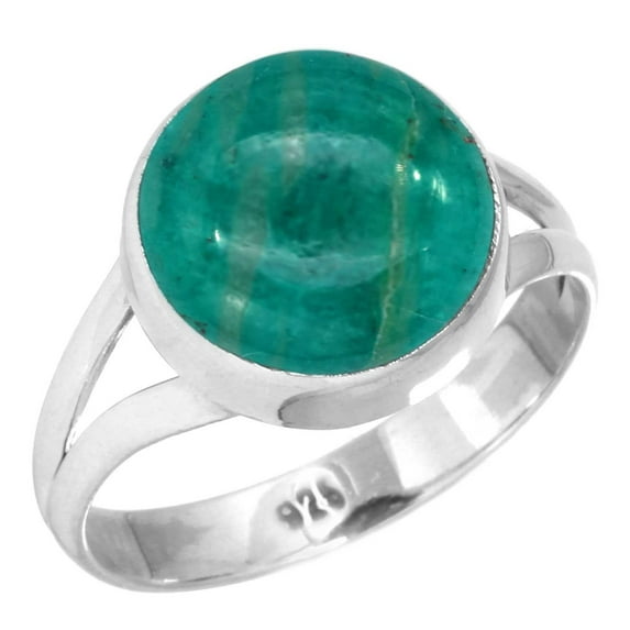 925 Sterling Silver Ring Natural Amazonite Handmade Jewelry