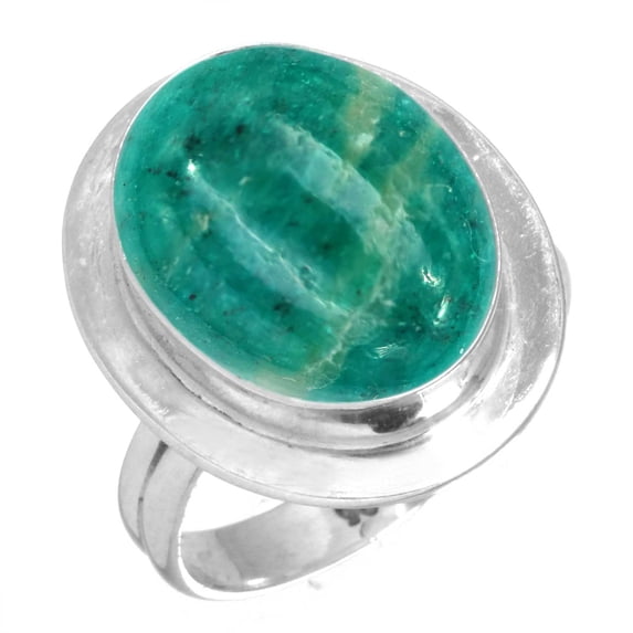 925 Sterling Silver Ring Natural Amazonite Handmade Jewelry