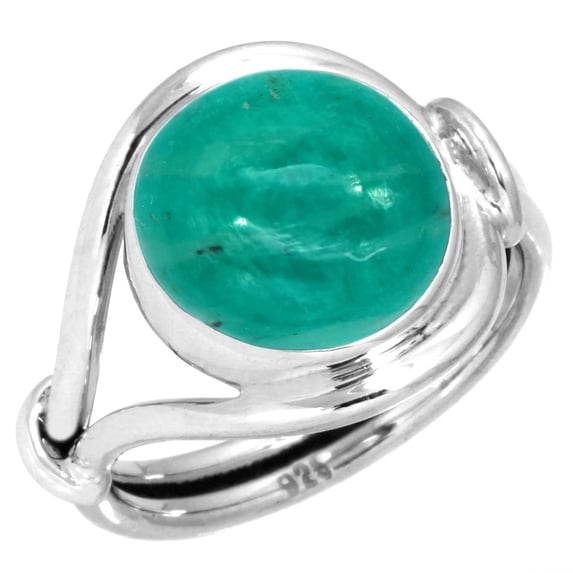 925 Sterling Silver Ring Natural Amazonite Handmade Jewelry