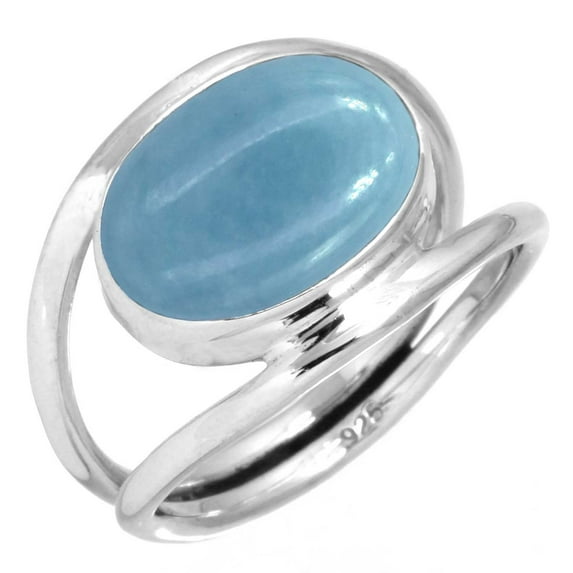 925 Sterling Silver Ring Natural Angelite Handmade Jewelry