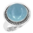 thumbnail image 1 of 925 Sterling Silver Ring Natural Angelite Handmade Jewelry, 1 of 6