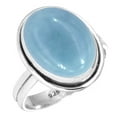 thumbnail image 1 of 925 Sterling Silver Ring Natural Angelite Handmade Jewelry, 1 of 6