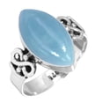 thumbnail image 1 of 925 Sterling Silver Ring Natural Angelite Handmade Jewelry, 1 of 6