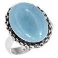 thumbnail image 1 of 925 Sterling Silver Ring Natural Angelite Handmade Jewelry, 1 of 6