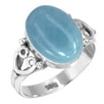 thumbnail image 1 of 925 Sterling Silver Ring Natural Angelite Handmade Jewelry, 1 of 6