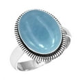thumbnail image 1 of 925 Sterling Silver Ring Natural Angelite Handmade Jewelry, 1 of 6