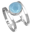 thumbnail image 1 of 925 Sterling Silver Ring Natural Angelite Handmade Jewelry, 1 of 6