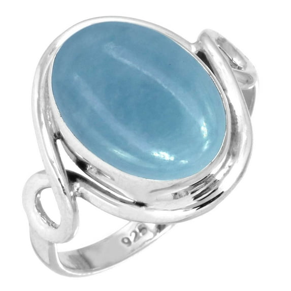 925 Sterling Silver Ring Natural Angelite Handmade Jewelry