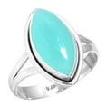 thumbnail image 1 of 925 Sterling Silver Ring Natural Aqua Chalcedony Handmade Jewelry, 1 of 5