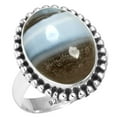 thumbnail image 1 of 925 Sterling Silver Ring Natural Blue Opal Handmade Jewelry, 1 of 6