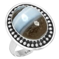 thumbnail image 1 of 925 Sterling Silver Ring Natural Blue Opal Handmade Jewelry, 1 of 6