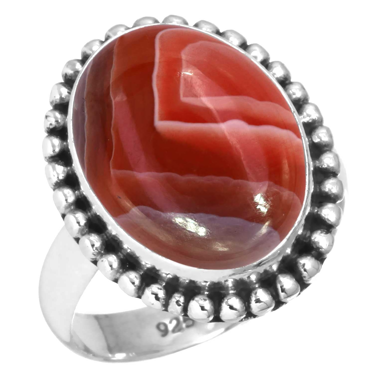 925 Sterling Silver Ring Natural Botswana Agate Handmade Jewelry ...
