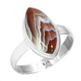 thumbnail image 1 of 925 Sterling Silver Ring Natural Botswana Agate Handmade Jewelry, 1 of 6