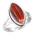 thumbnail image 1 of 925 Sterling Silver Ring Natural Botswana Agate Handmade Jewelry, 1 of 6