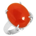 thumbnail image 1 of 925 Sterling Silver Ring Natural Carnelian Handmade Jewelry, 1 of 6