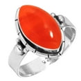 thumbnail image 1 of 925 Sterling Silver Ring Natural Carnelian Handmade Jewelry, 1 of 6
