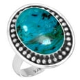 thumbnail image 1 of 925 Sterling Silver Ring Natural Chrysocolla Handmade Jewelry, 1 of 6