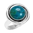 thumbnail image 1 of 925 Sterling Silver Ring Natural Chrysocolla Handmade Jewelry, 1 of 6