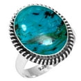 thumbnail image 1 of 925 Sterling Silver Ring Natural Chrysocolla Handmade Jewelry, 1 of 6