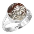 thumbnail image 1 of 925 Sterling Silver Ring Natural Crazy Lace Agate Handmade Jewelry, 1 of 6