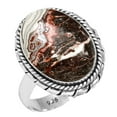 thumbnail image 1 of 925 Sterling Silver Ring Natural Crazy Lace Agate Handmade Jewelry, 1 of 6