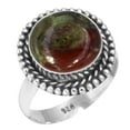 thumbnail image 1 of 925 Sterling Silver Ring Natural Dragon Blood Jasper Handmade Jewelry, 1 of 6