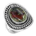 thumbnail image 1 of 925 Sterling Silver Ring Natural Dragon Blood Jasper Handmade Jewelry, 1 of 6