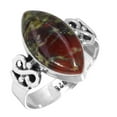 thumbnail image 1 of 925 Sterling Silver Ring Natural Dragon Blood Jasper Handmade Jewelry, 1 of 6