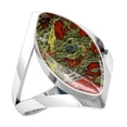 thumbnail image 1 of 925 Sterling Silver Ring Natural Dragon Blood Jasper Handmade Jewelry, 1 of 10